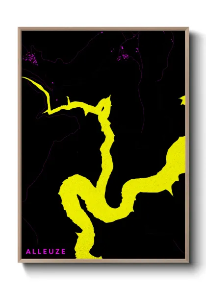 Une affiche de carte sur Alleuze