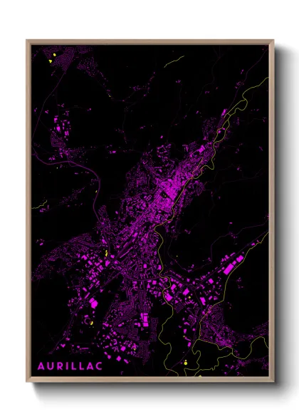 Une affiche de carte sur Aurillac