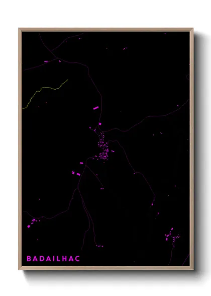 Une affiche de carte sur Badailhac