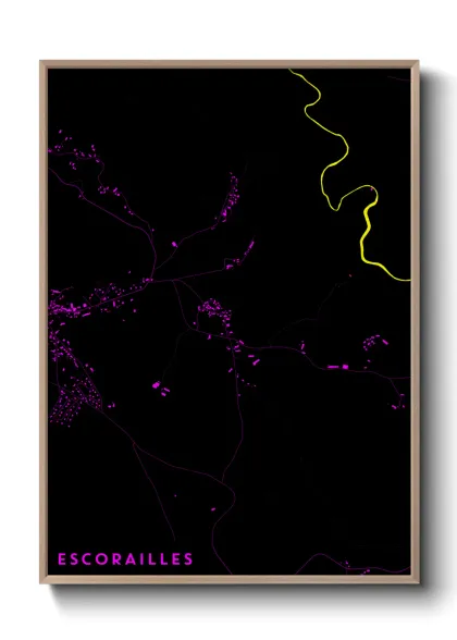 Une affiche de carte sur Escorailles