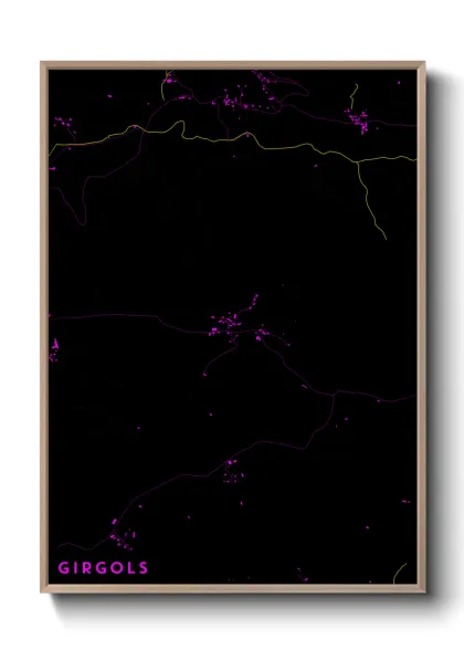 Une affiche de carte sur Girgols