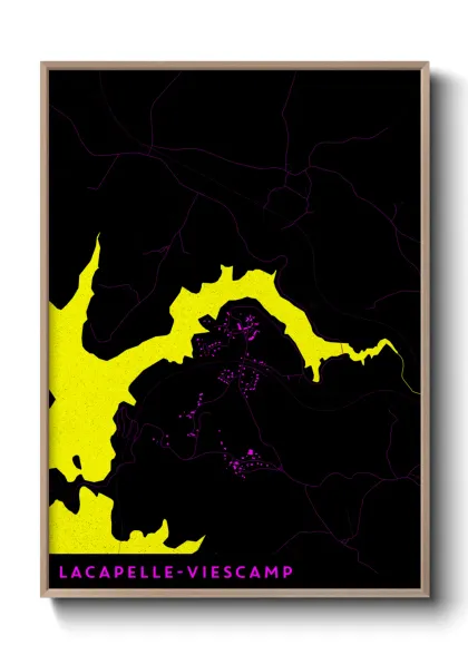 Une affiche de carte sur Lacapelle-Viescamp