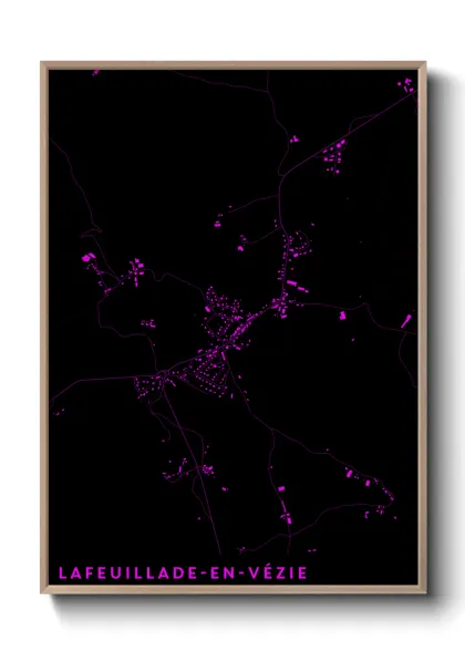 Une affiche de carte sur Lafeuillade-en-Vézie