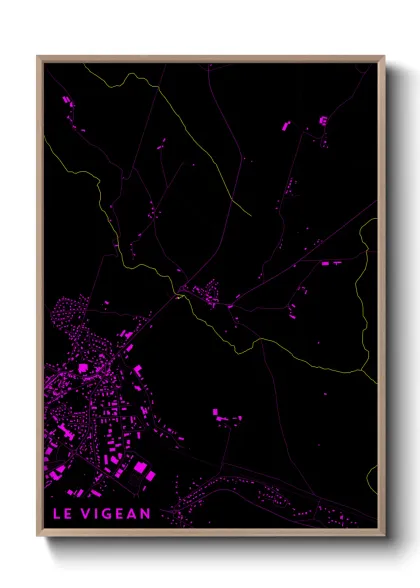 Une affiche de carte sur Le Vigean