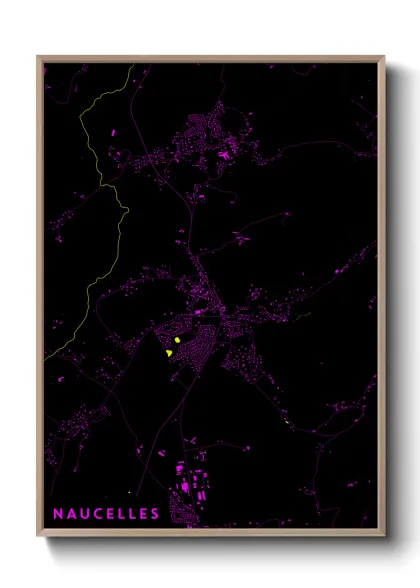 Une affiche de carte sur Naucelles