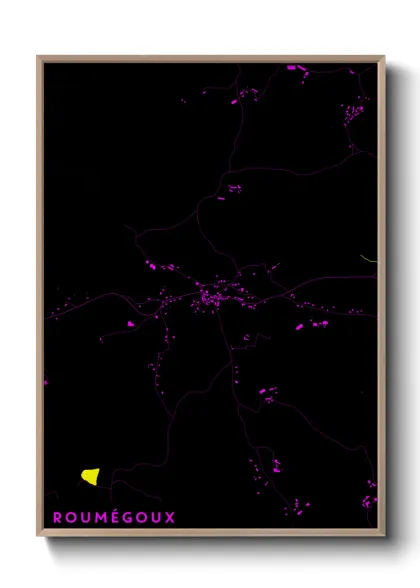 Une affiche de carte sur Roumégoux