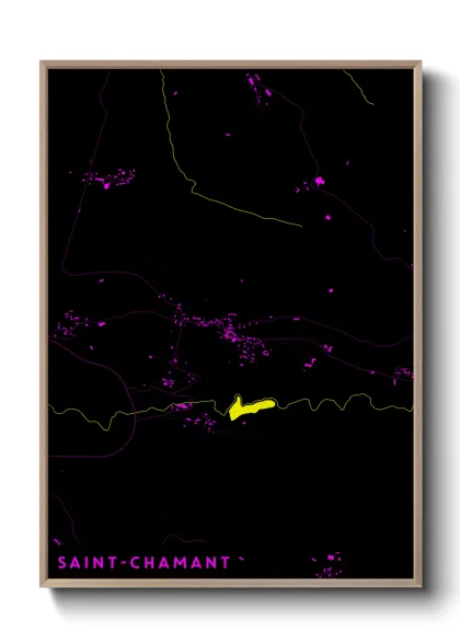 Une affiche de carte sur Saint-Chamant
