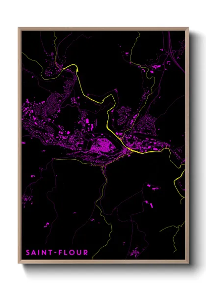 Une affiche de carte sur Saint-Flour