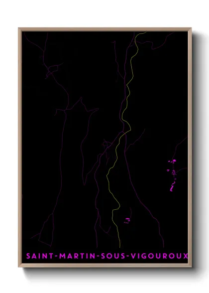 Une affiche de carte sur Saint-Martin-sous-Vigouroux