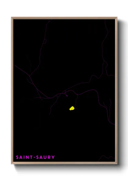 Une affiche de carte sur Saint-Saury