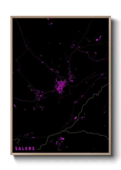 Une affiche de carte sur Salers