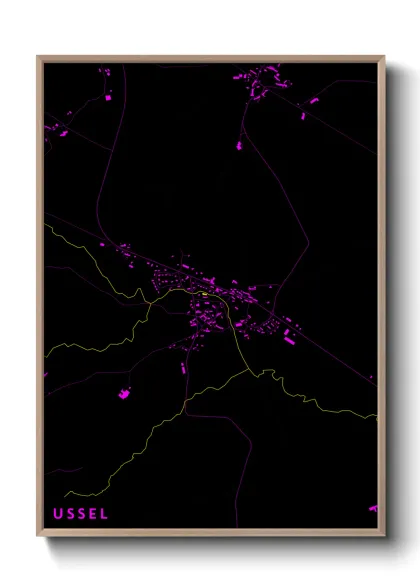Une affiche de carte sur Ussel