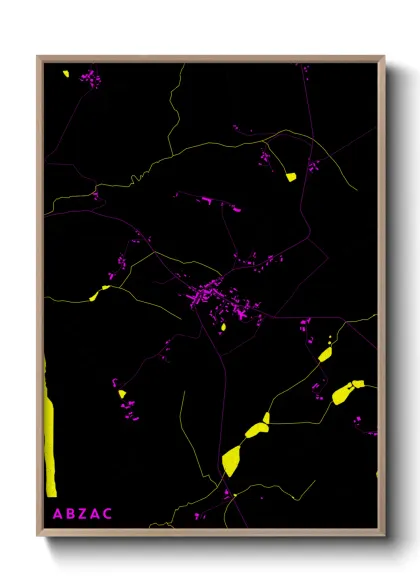 Une affiche de carte sur Abzac