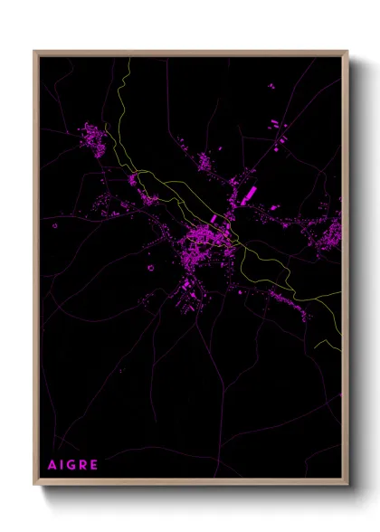 Une affiche de carte sur Aigre