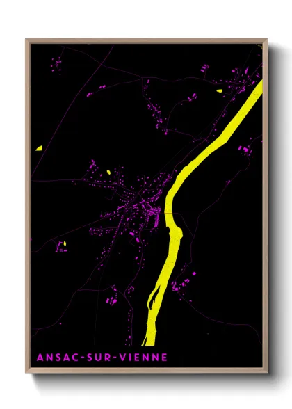 Une affiche de carte sur Ansac-sur-Vienne