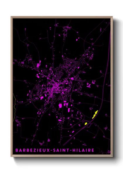 Une affiche de carte sur Barbezieux-Saint-Hilaire