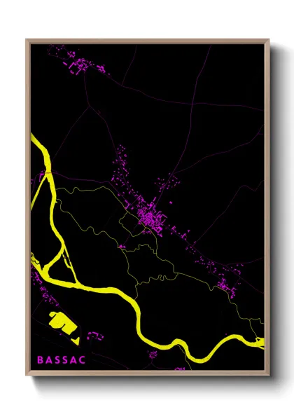 Une affiche de carte sur Bassac