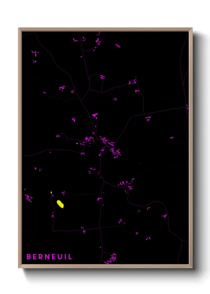 Une affiche de carte sur Berneuil