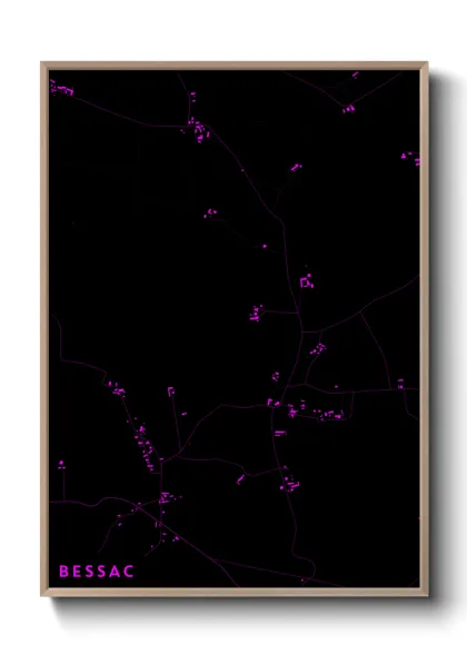 Une affiche de carte sur Bessac