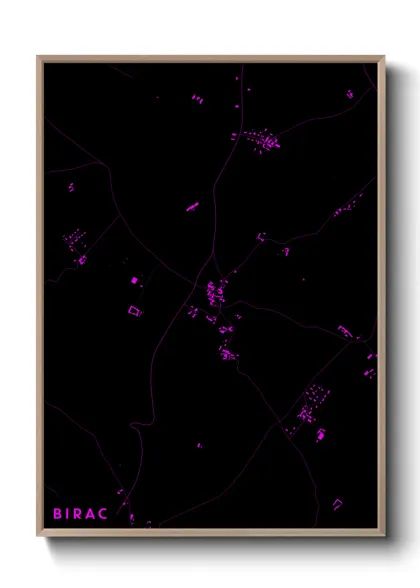 Une affiche de carte sur Birac