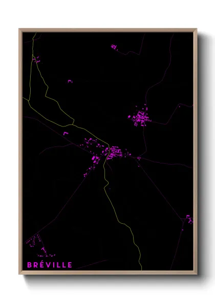 Une affiche de carte sur Bréville