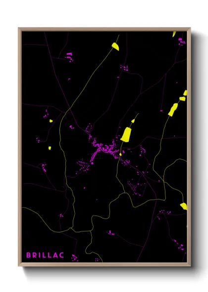 Une affiche de carte sur Brillac