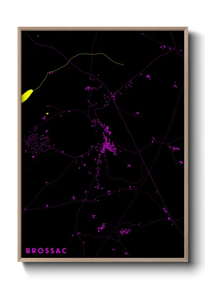 Une affiche de carte sur Brossac