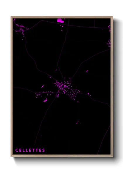 Une affiche de carte sur Cellettes