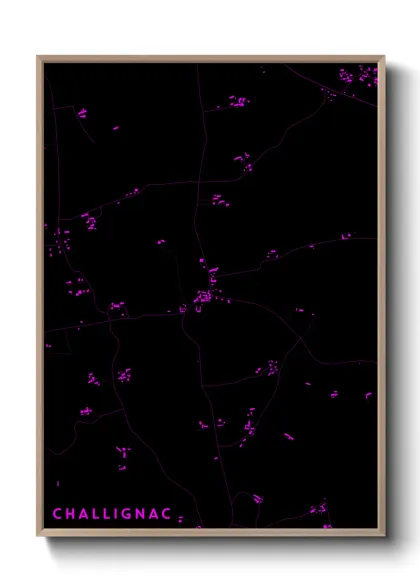 Une affiche de carte sur Challignac