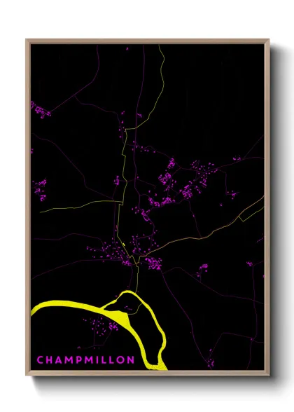 Une affiche de carte sur Champmillon