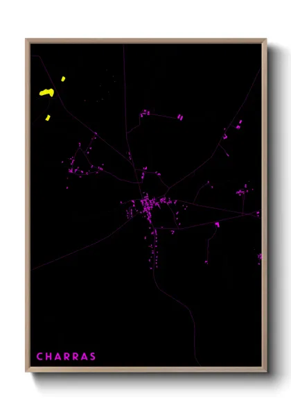 Une affiche de carte sur Charras