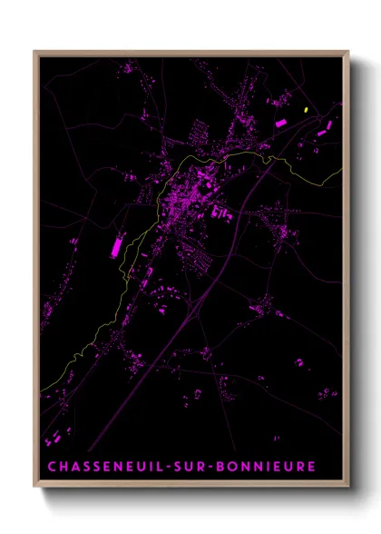 Une affiche de carte sur Chasseneuil-sur-Bonnieure