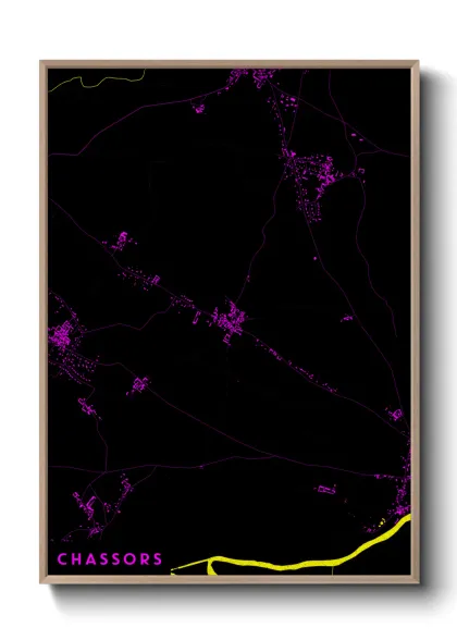 Une affiche de carte sur Chassors