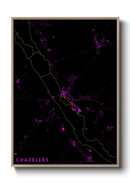 Une affiche de carte sur Chazelles