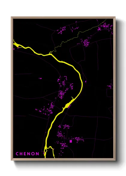 Une affiche de carte sur Chenon