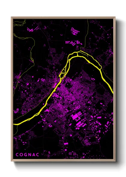 Une affiche de carte sur Cognac