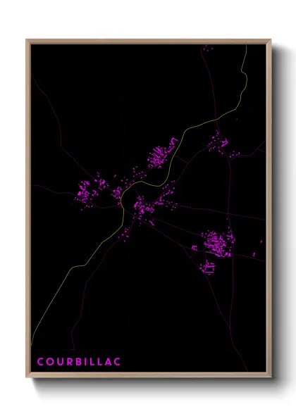 Une affiche de carte sur Courbillac