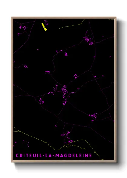 Une affiche de carte sur Criteuil-la-Magdeleine