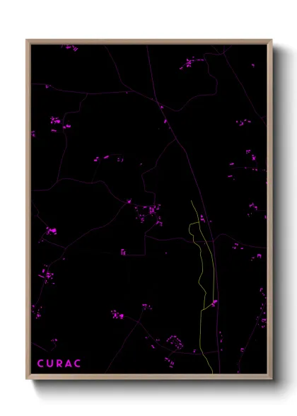 Une affiche de carte sur Curac