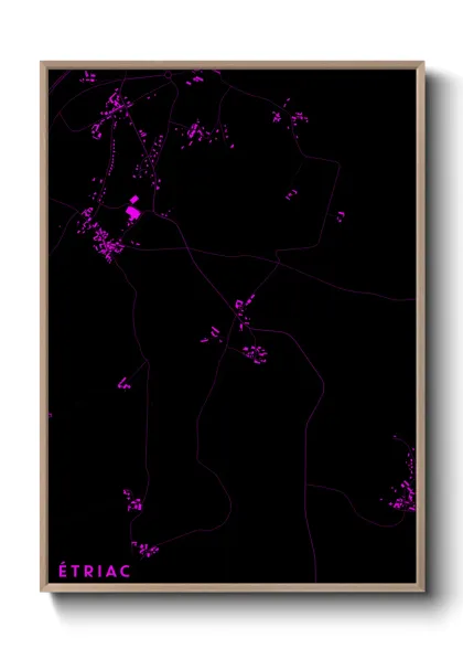 Une affiche de carte sur Étriac