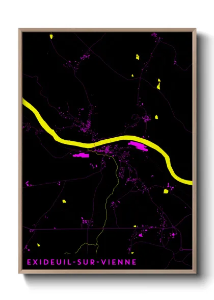 Une affiche de carte sur Exideuil-sur-Vienne