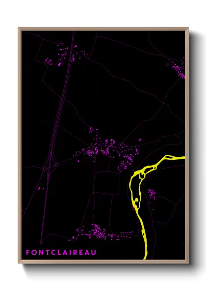 Une affiche de carte sur Fontclaireau