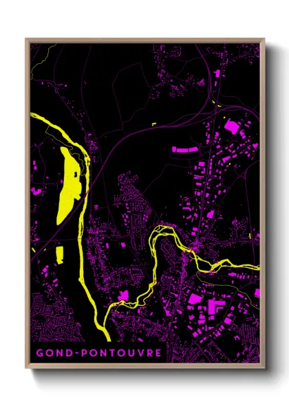 Une affiche de carte sur Gond-Pontouvre