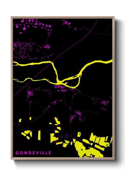 Une affiche de carte sur Gondeville