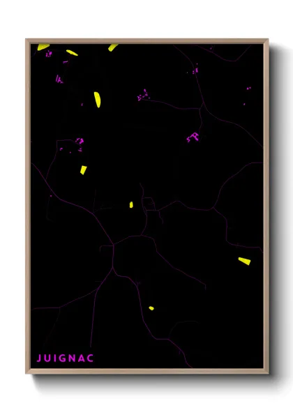 Une affiche de carte sur Juignac