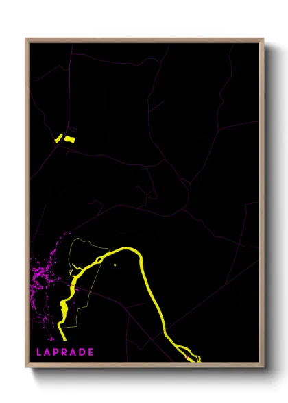 Une affiche de carte sur Laprade