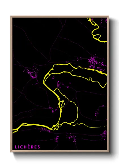 Une affiche de carte sur Lichères