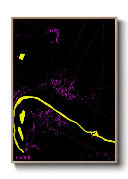 Une affiche de carte sur Luxé