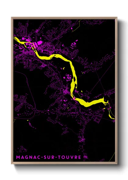 Une affiche de carte sur Magnac-sur-Touvre