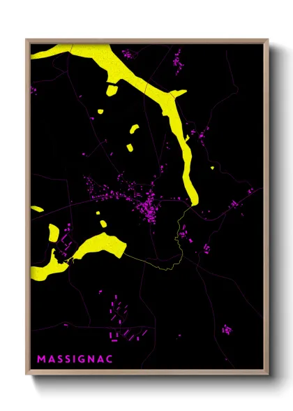 Une affiche de carte sur Massignac